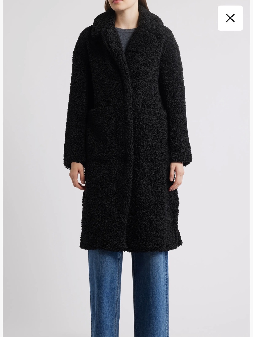 BCBGMaxAzria Black Teddy Coat